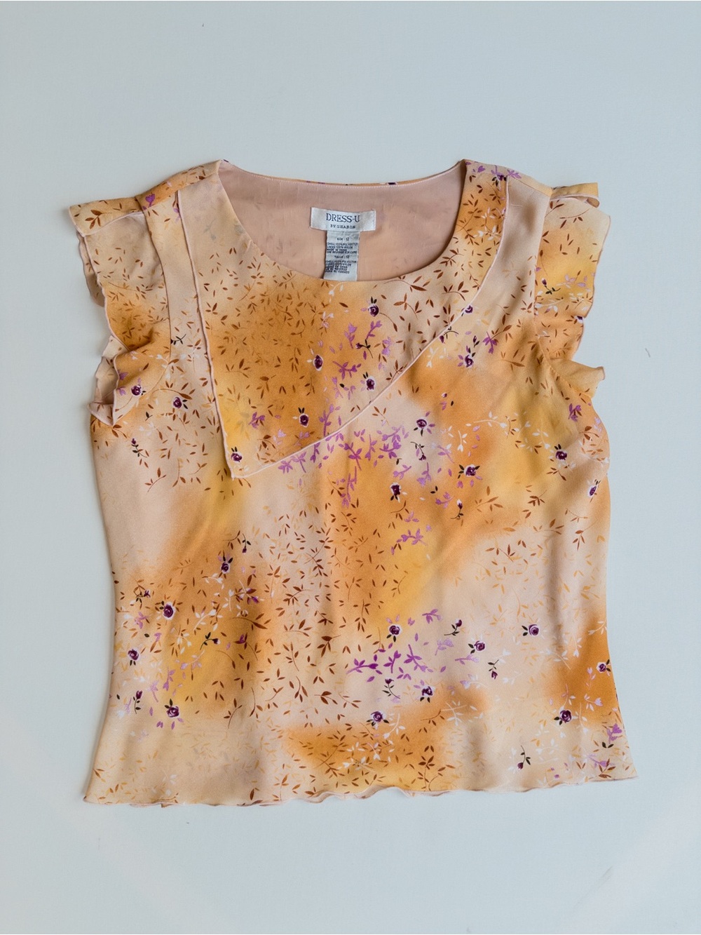 y2k 1990's Chiffon Floral Blouse